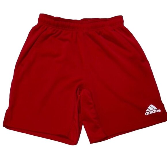 ADIDAS Aero Ready Boy's Red Athletic Shorts Polyester Stretch Size M - Picture 3 of 6
